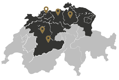 Innenarchitekt Schweiz  karte